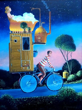 Obytný bicykl s protizávažím